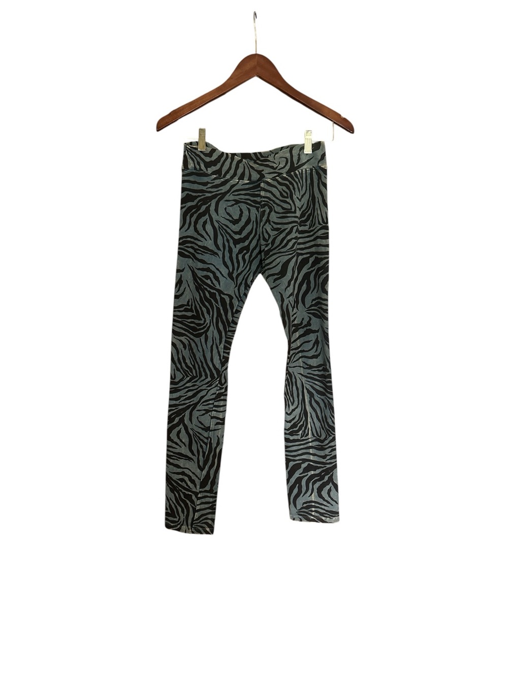 Womens Zebra Print Leggings in Brown and Grey/Blue